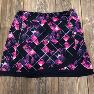 Tail White Label Pink & Navy Herringbone Pattern Skort